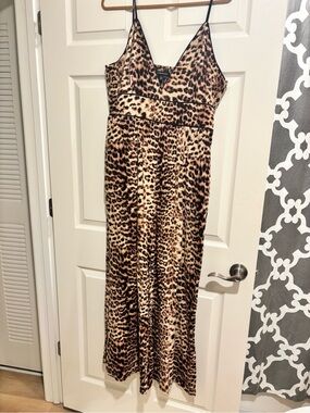 INC International Concepts Leopard Jumpsuit  in Brown and Black XXL